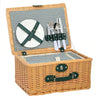 Outsunny Wicker Picnic Basket for 2 w/ Insulated Cooler Bag, Light Brown