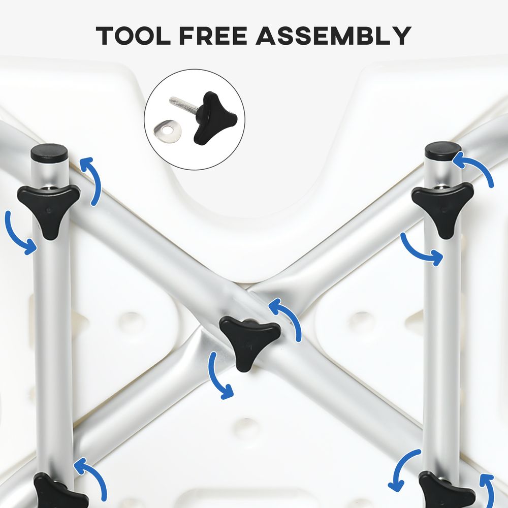 Adjustable Shower Stool with Suction Foot Pads for Elderly Disabled