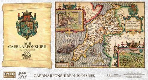 Caernarfonshire Historical Map 1000 Piece Jigsaw Puzzle (1610)