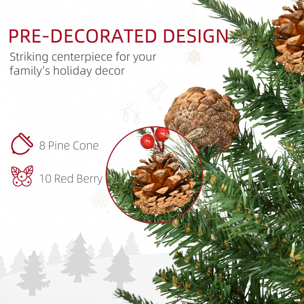 HOMCOM 2 Pieces Set 3Ft Artificial Christmas Trees: Double the Beauty, Decor