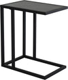 HOMCOM C Shape End Table w/Metal Frame Marble-Effect Top Sofa Side Table Narrow Snack Coffee Table for Living Room, Grey Marble Effect