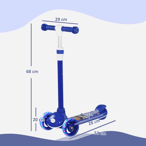 AIYAPLAY Kids 3 Wheel Scooter for 2-6 Years Old w/ Adjustable Height, Blue