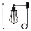 Black Vintage Industrial Light Plug in Wire cage E27 Wall Lamp~5059