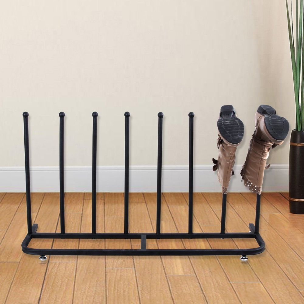 Welly Stand 4 Pair Boot Shoe Storage Organiser Rank Indoor Outdoor Space Saver