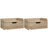 HOMCOM Floating Nightstand Set - Wall Mounted Bedside Table with Drawer - Pack of 2