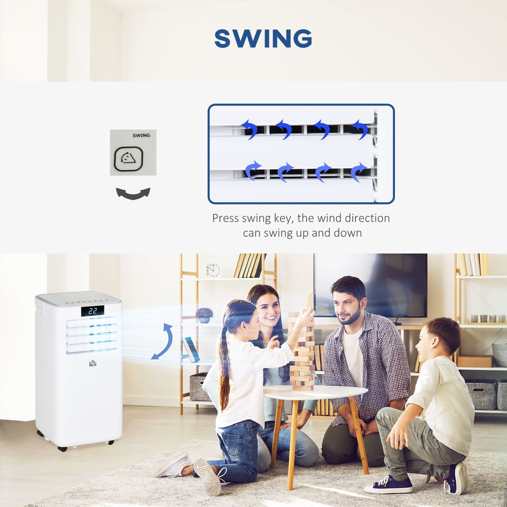 7000 BTU Mobile Air Conditioner Indoor Portable AC Unit w/ RC, White HOMCOM