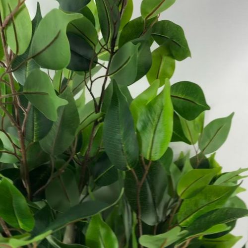 110cm Artificial Evergreen Twist Ficus Tree Copper Planter