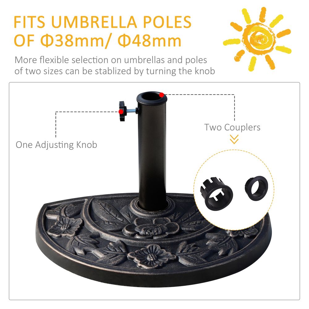 Heavy Duty Resin-Bronze Parasol Base | Sturdy & Secure | Perfect for Outdoor Umbrellas