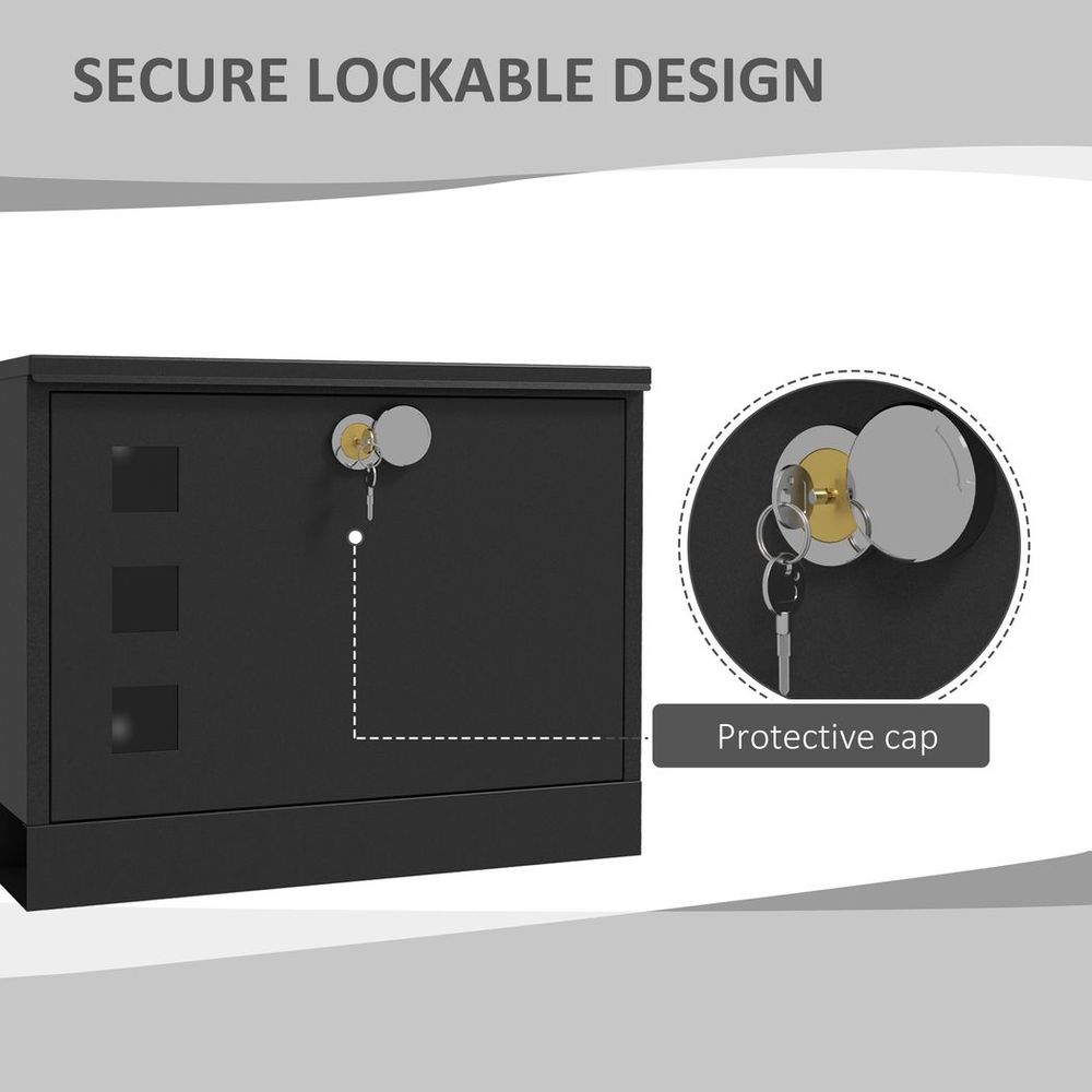 HOMCOM Wall Mounted Letterbox Mailbox - Windows & Keys - Easy Install - Max Security