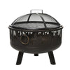 2-in-1 Fire Pit with BBQ Grill & Spark Screen - Outdoor Steel Cooker for Safety & Quality