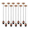 Industrial Rose Gold Pendant Light - 10 Pack, E27 Lamp Holder, Addable Lampshade - High Quality