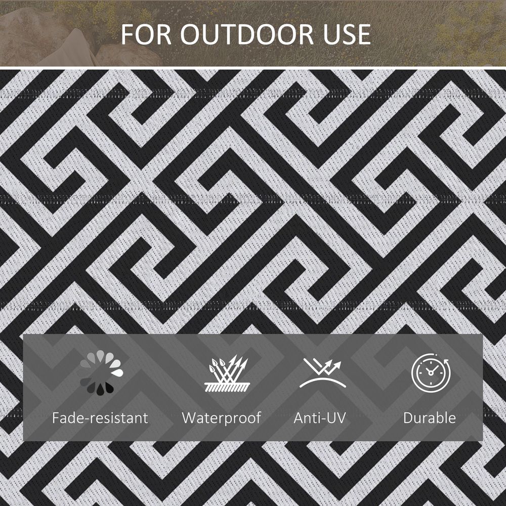 121x182cm Reversible Outdoor Rug Portable Plastic Straw RV Outsunny