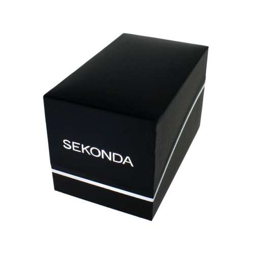Sekonda Ladies Basic Gold Plated White Dial Black Leather Strap Watch 4134