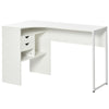 Modern L-Shaped Corner Desk w/ Storage Shelves - White