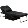 HOMCOM 4-in-1 Folding Sleeper Chair Bed, Pillow & Side Pockets - Black