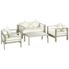 4 PCs Aluminium Garden Furniture Set w/ Thick Padded Cushion