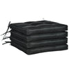 Premium Black Replacement Garden Seat Cushion | 40 x 40cm | Ties | Dining Chair Pad