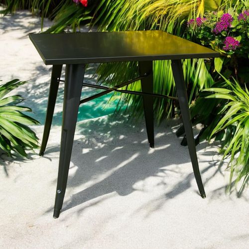 80X80X76CM BLACK METALTABLE
