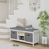 HOMCOM Shoe Bench w/ Cushioned Seat & Fabric Drawers - Entryway & Hallway Organizer - White