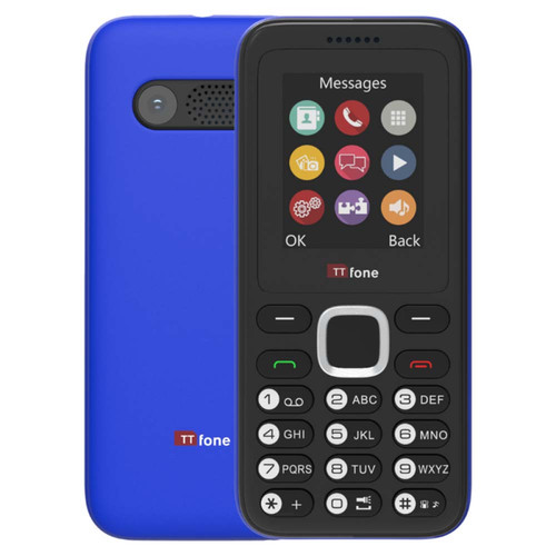 TTfone TT150 Blue Dual SIM with Mains Charger, Giff Gaff Pay As You Go