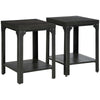 High-Quality Two-Piece Industrial Side Tables: 2-Tier, Storage, Versatile, Elegant