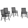 Outsunny 4-PCS Garden Armchairs Outdoor Patio Folding Furniture Black