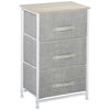 Premium 3-Tier Linen Drawer Cabinet Organizer - Adjustable, White, Oak, Light Grey