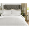 400TC - 100% Cotton Satin Stripe Check Duvet Set White