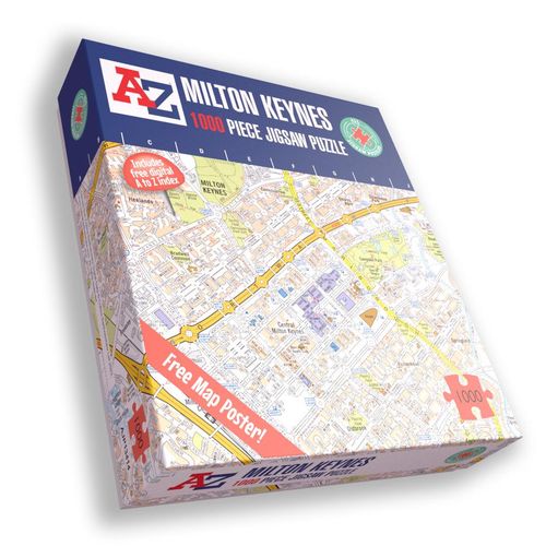 A to Z Map of Milton Keynes 1000 Piece Jigsaw Puzzle