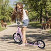 Teen Scooter Adjustable Height Dual Brakes Rubber Wheels Kickstand HOMCOM
