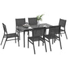 Outsunny 7 Piece Garden Dining Set - Breathable Mesh Seats, Aluminium Top