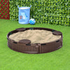 Premium Kids Outdoor Sandbox w/ Canopy - Durable & Fun - Ages 3-12 - Brown - Outsunny