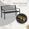 2-Seater Outdoor Garden Bench Antique Steel Armrest,