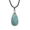 Teardrop Faceted Pendant with Black Cord, 2.5x1.5cm