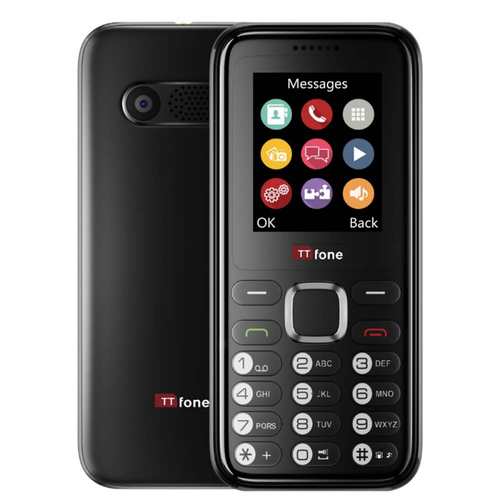 TTfone TT150 Black Dual SIM with Mains Charger, O2 Pay As You Go
