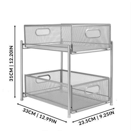 2 Tier Sliding Steel Shelves | M&W