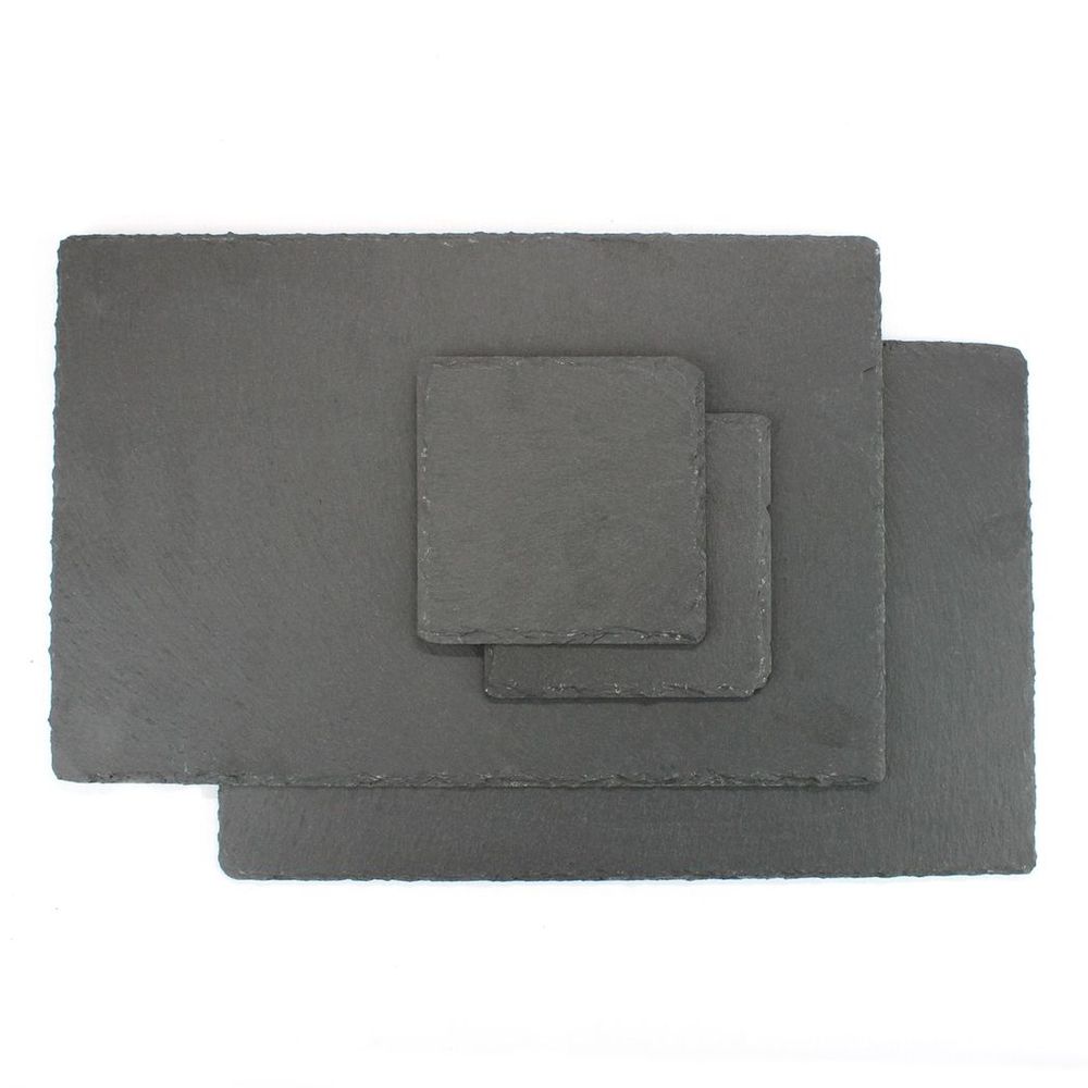 Contemporary Slate Placemats & Coasters - Set of 16 | High Quality & Stylish - Maison & White