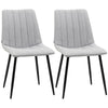 HOMCOM Modern Dining Chairs Set of 2 with Linen-touch Upholstery and Steel Legs
