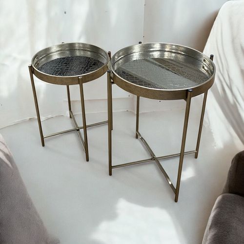 45/53CM SET 2 ROUND TABLES