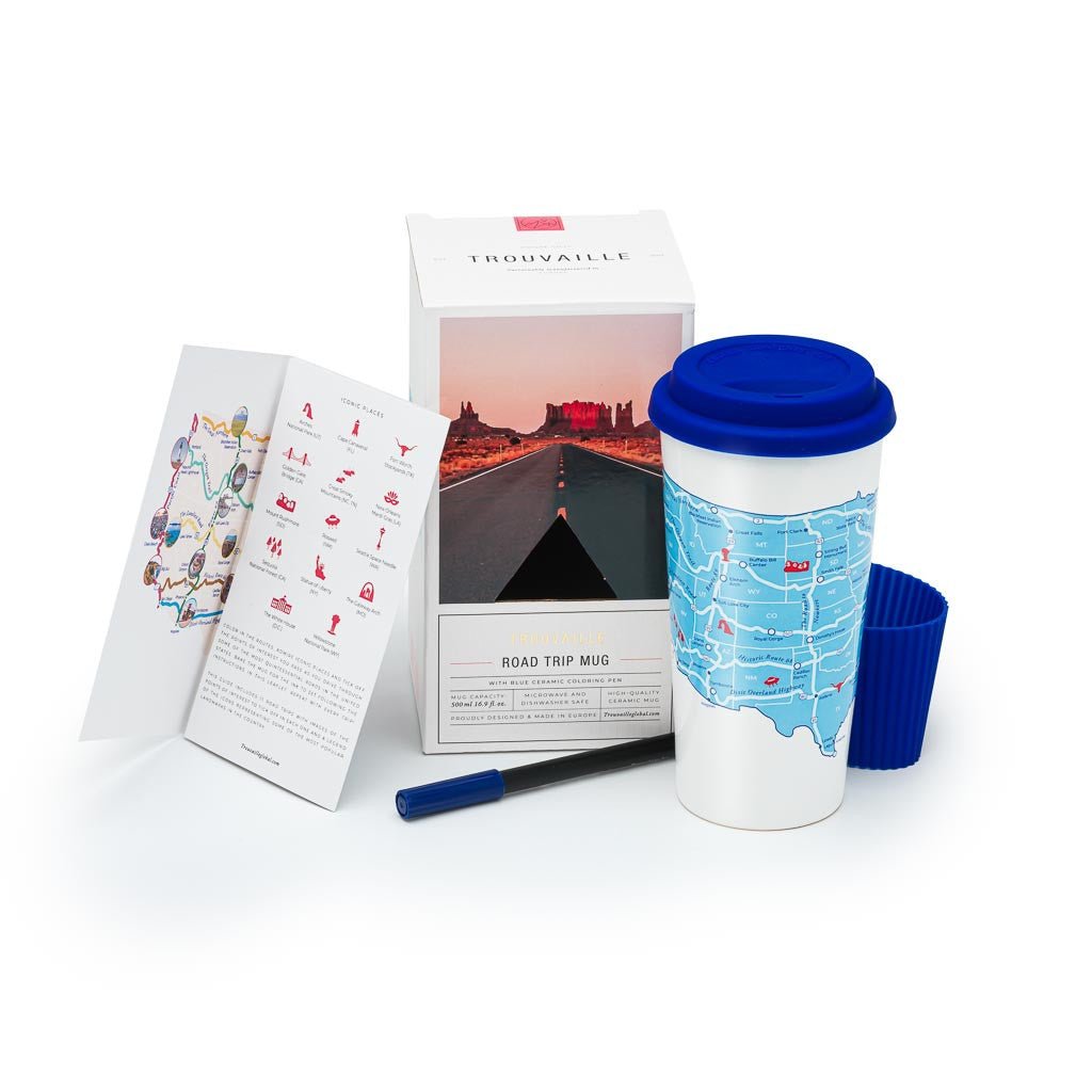 USA Road Trip Map Color In Travel Cup