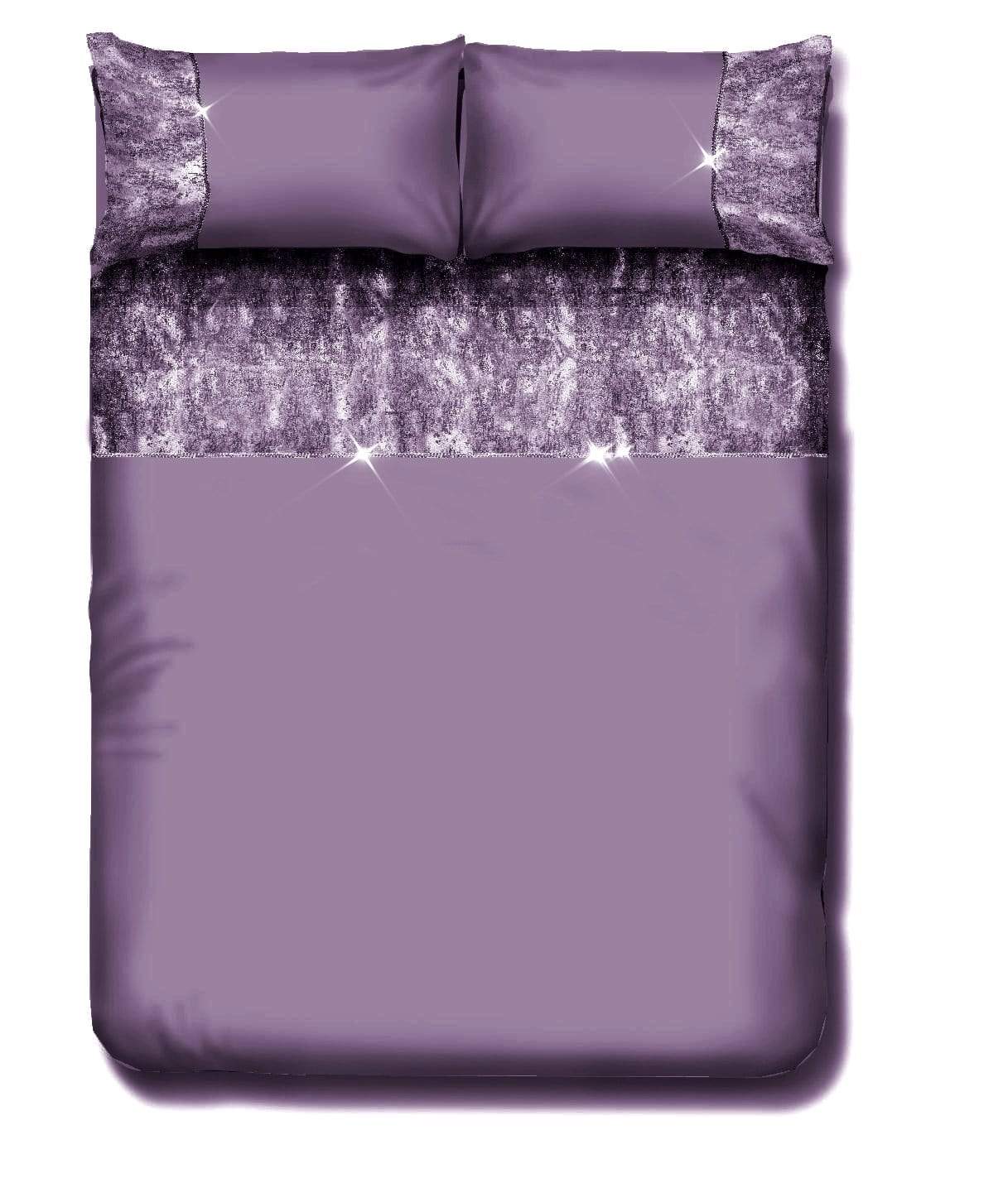 OLIVIA ROCCO Valentina Duvet Set With Crushed Velvet Trim And Diamante Detailing In Double King Super King Sizes OEKO TEX Certified