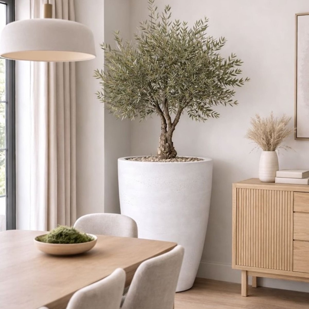 Vessara | White Mist – 100cm XXL Concrete Vase Planter – 172L Tall Plant Pot - Zestio