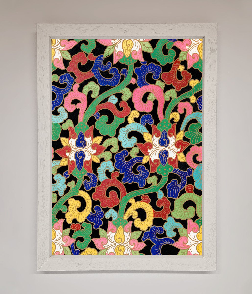 Vintage Flower Swirls Framed Wall Art - Zestio