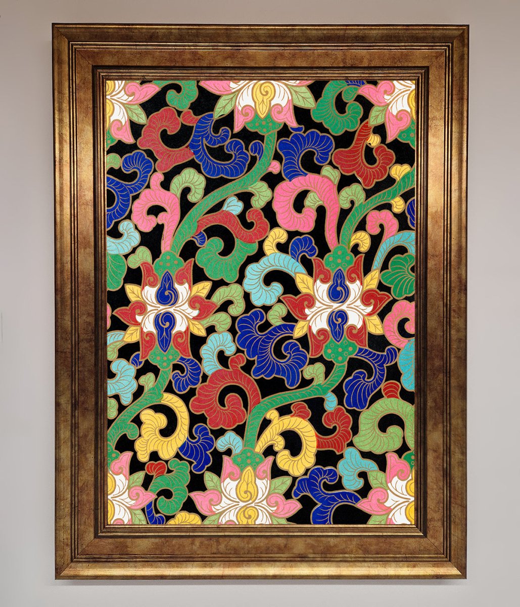 Vintage Flower Swirls Framed Wall Art - Zestio