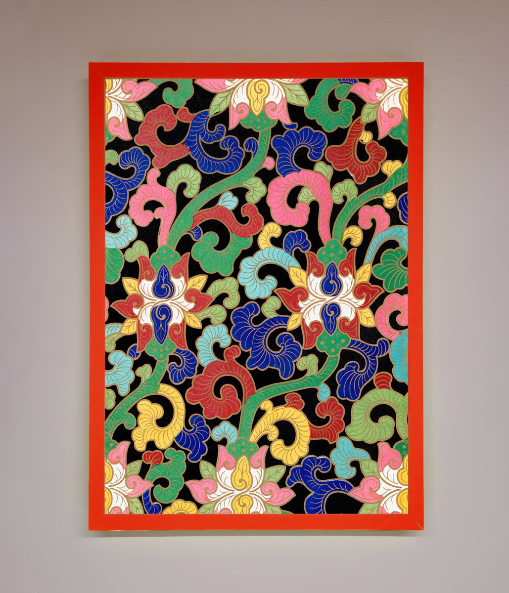 Vintage Flower Swirls Framed Wall Art - Zestio