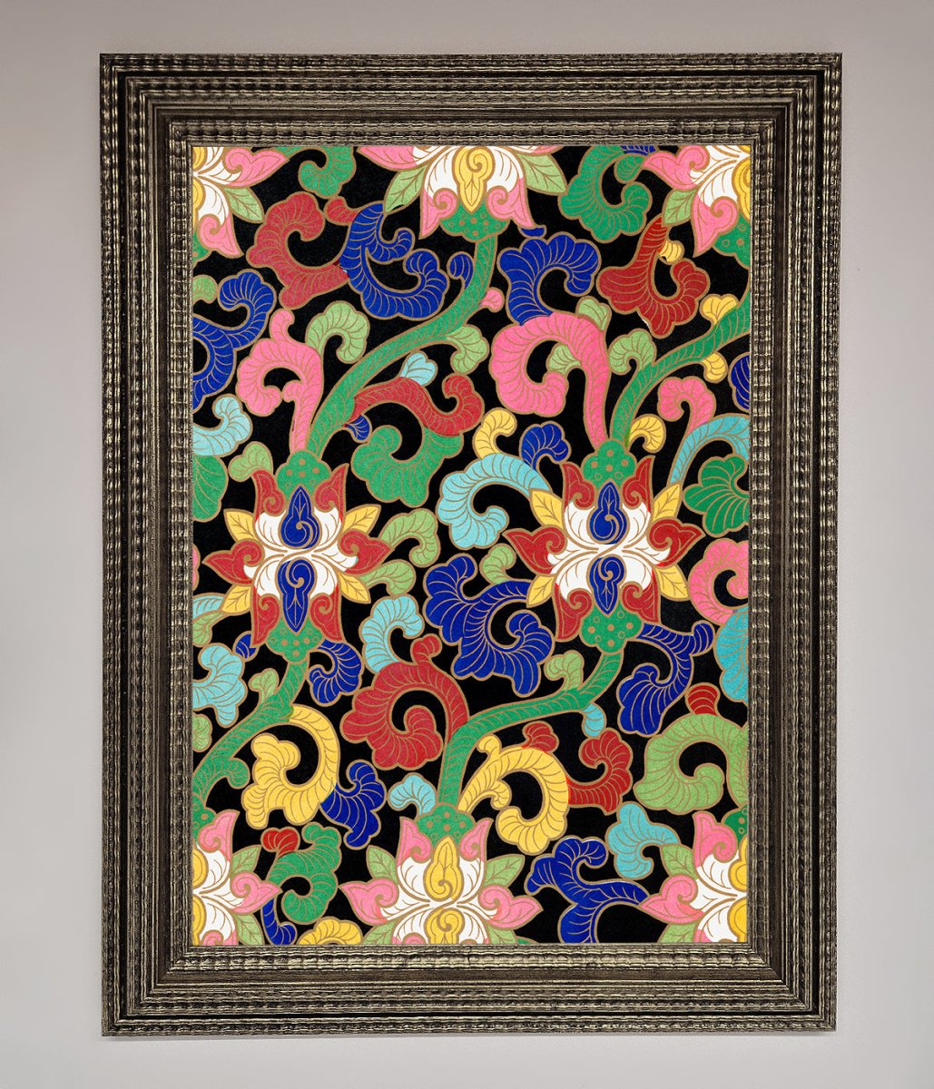 Vintage Flower Swirls Framed Wall Art - Zestio