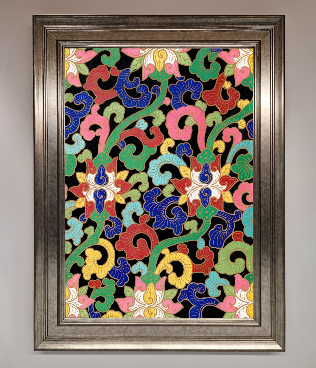 Vintage Flower Swirls Framed Wall Art - Zestio