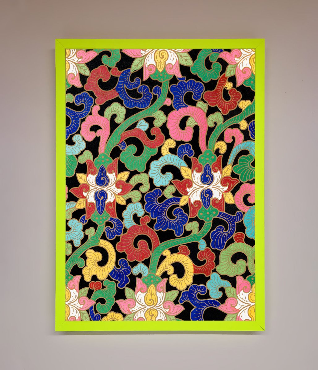 Vintage Flower Swirls Framed Wall Art - Zestio