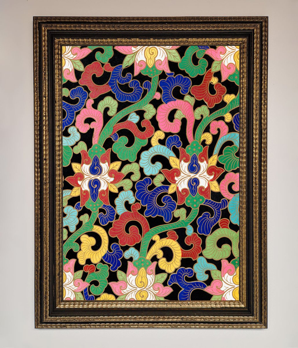 Vintage Flower Swirls Framed Wall Art - Zestio