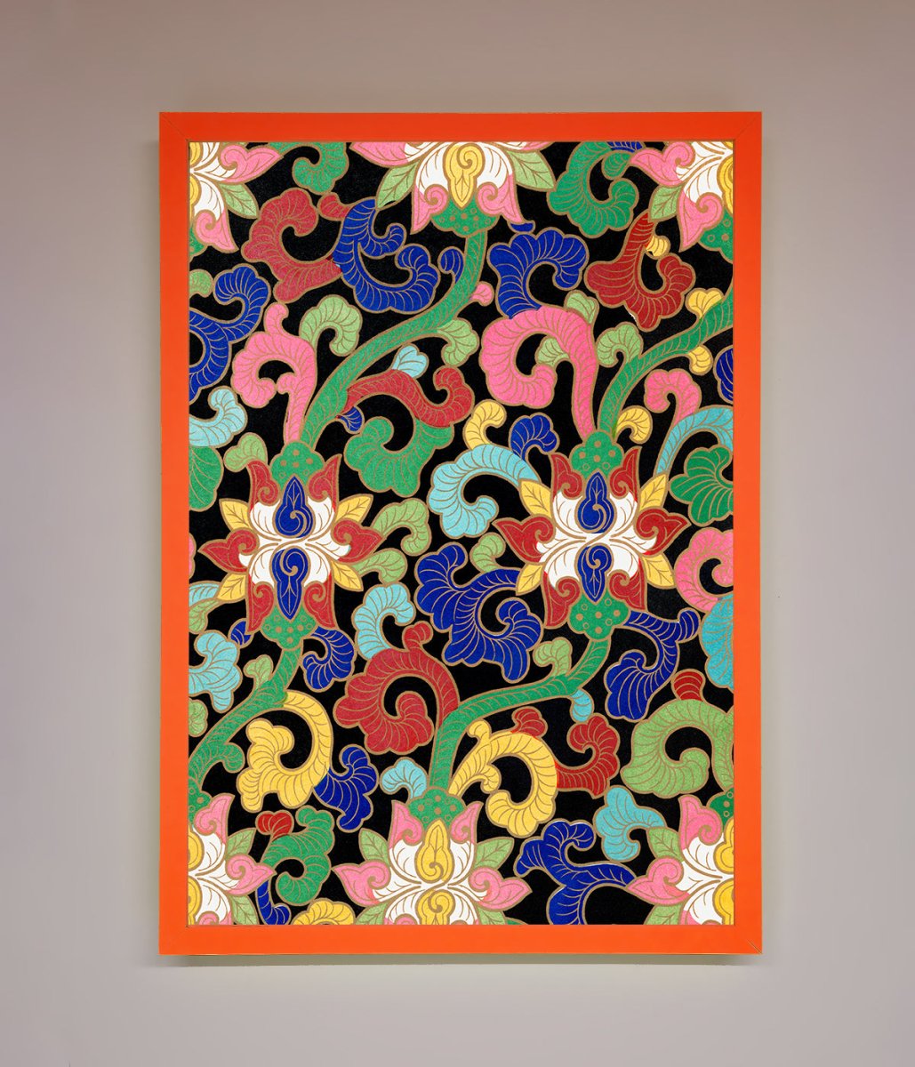 Vintage Flower Swirls Framed Wall Art - Zestio